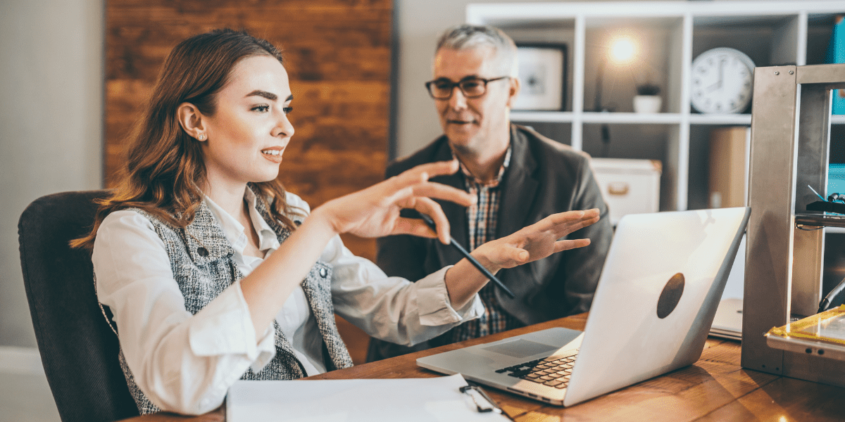 Woman discussing the benefits of mentor coaching